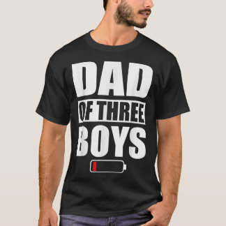 Mannen vader van 3 jongens Vaderdag van 3 zons T-shirt