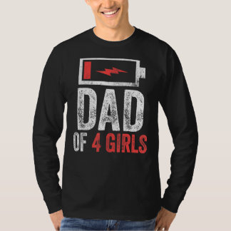 Mannen vader van 4 meisjes van de Vaderdag bi T-shirt