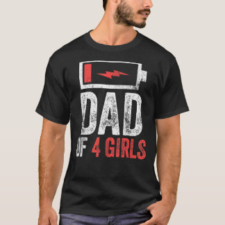 Mannen vader van 4 meisjes van de Vaderdag bi T-shirt