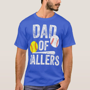 Mannen vader van Ballers Funny Pap van Baseball en T-shirt