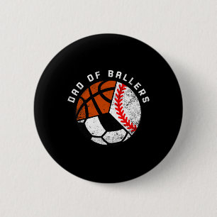 Mannen vader van Byllers Fun Bysebyll Soccer Byske Ronde Button 5,7 Cm