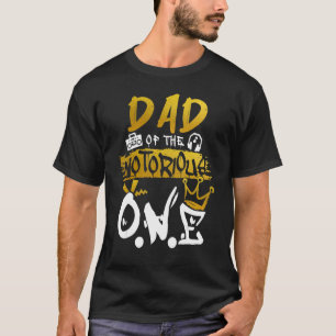 Mannen vader van de beruchte hippe 1 op de oude sc t-shirt