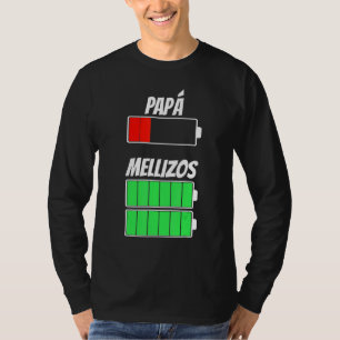 Mannen vader van de geboorte tweelingbatterij eers t-shirt