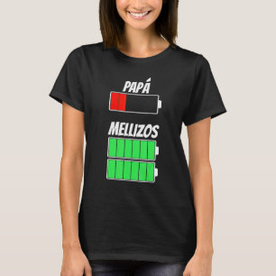 Mannen vader van de geboorte tweelingbatterij eers t-shirt