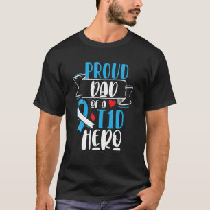 Mannen vader van een T1D Hero type 1 diabetes T-shirt