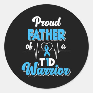 Mannen vader van een T1D-worstdiabet Ronde Sticker