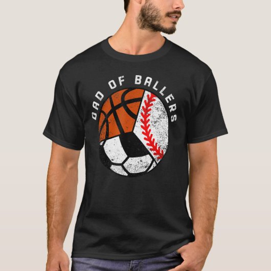 Mannen vader van honkbal voetbal da t-shirt (Voorkant)