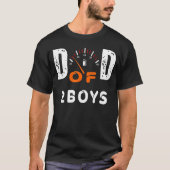 Mannen vader van twee jongens, vader of grootvader t-shirt (Voorkant)