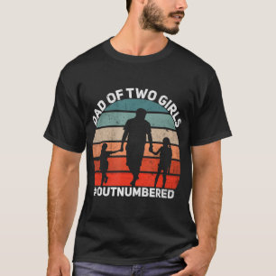 Mannen vader van twee meisjes genummerd achterste t-shirt