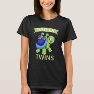 Mannen vader van tweeling schildpad papa van tweel t-shirt