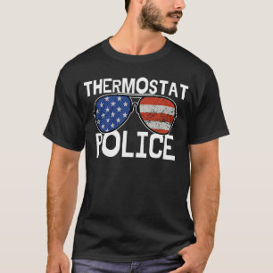 Mannen Vaderdag-Amerikaanse Pap Thermostat Politie T-shirt