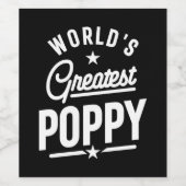 Mannen Vaderdag-cadeau van de grootste papaverwere Wijn Etiket (Enkel label)
