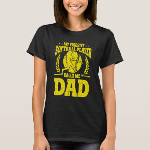 Mannen vaderdag Mijn favoriete softbalspellen T-shirt