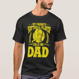 Mannen vaderdag Mijn favoriete softbalspellen T-shirt