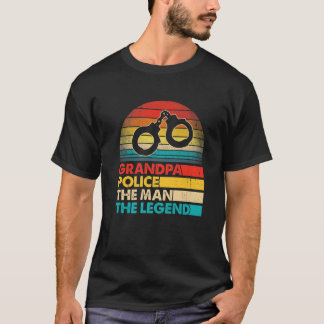 Mannen Vaderdag opa politie Man Legende T-shirt