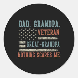 Mannen Vaderdag Papa Opa Veteraan Opa Ronde Sticker