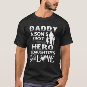 Mannen vaderdag papa Sons First Hero Daughters Fi T-shirt