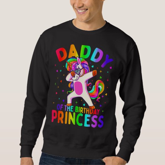 Mannen Vaderdag Unicorn Princess Daughter Trui (Voorkant)