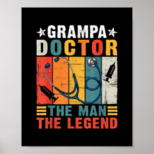Mannen Vaderdag Vintage Grampa Doctor in de Man Poster