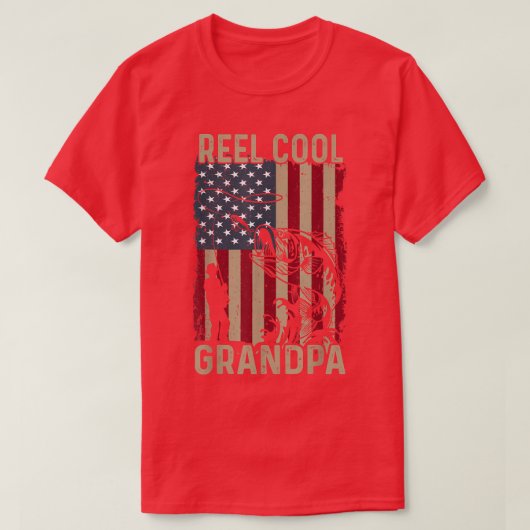 Mannen Vaderdag Vist Reel Cool Grandpa Ameri T-shirt (Design voorkant)