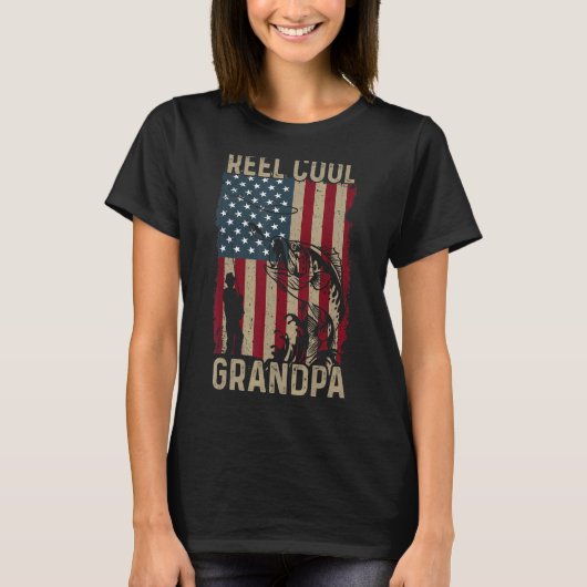 Mannen Vaderdag Vist Reel Cool Grandpa Ameri T-shirt (Voorkant)
