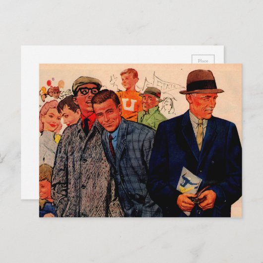 mannen van 1950 met een Hickey-Freeman Briefkaart (Voorkant / Achterkant)