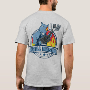 Mannen van de blauwe Rhino "Grill Master" T-shirt