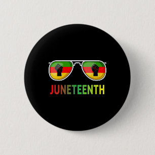 Mannen van de Juneteenth Sunglazen Black Pride Fla Ronde Button 5,7 Cm