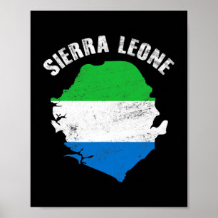 Mannen van de  Sierra Leone - vlagplattegrond Poster