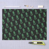 Mannen van het Groene Leger op het Zwarte Patroon Tissuepapier (Craft)