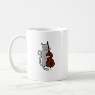 Mannen van Jazz Cat Plays Upright Bass Cool Musici Koffiemok