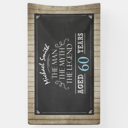 Mannen verjaardagsbanner Man Myth Legend Rustiek H Spandoek (Verticaal)