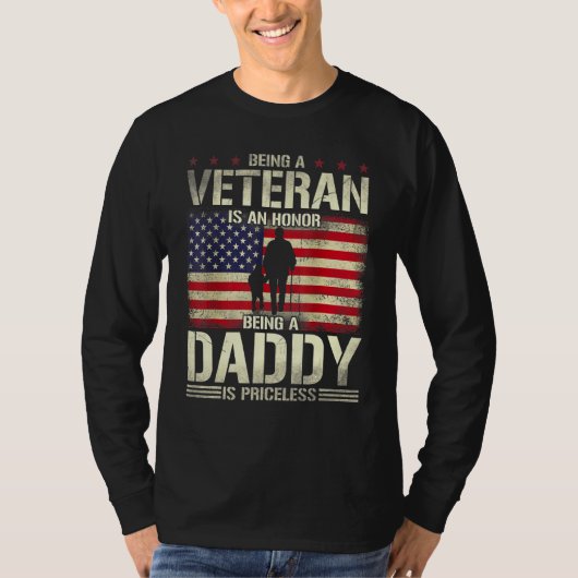 Mannen veteraan is een eer dat pappa prik is t-shirt (Voorkant)