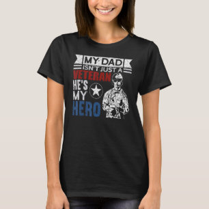 Mannen Veteraan Papa Hij is mijn Hero Proud Americ T-shirt