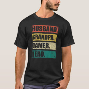 Mannen video spel man opa gamer vet t-shirt
