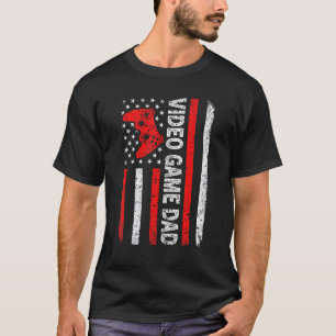 Mannen videogame Papa Amerikaanse vlag Video Game T-shirt