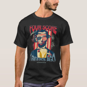 Mannen vierscore en zeven bieren ago grappige 4e j t-shirt