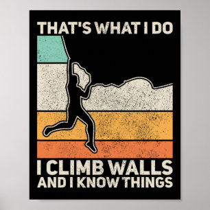 Mannen Vintage Berg Rotsklimmen Boulder Grappig Poster