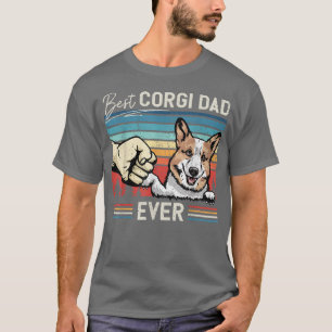 Mannen Vintage Best Corgi Dad Funny Dog Lover Gift T-shirt