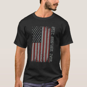 Mannen Vintage Beste Broer Ooit Amerikaanse Vlag V T-shirt