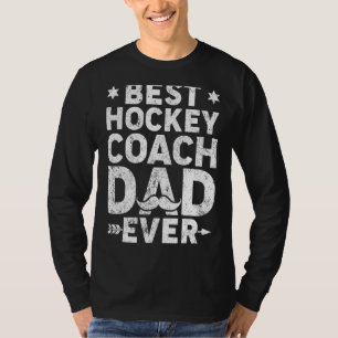Mannen Vintage Beste Hockey Coach Papa Ooit Vader T-shirt