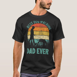 Mannen Vintage Beste Hond Wandelen Papa Ooit Vader T-shirt