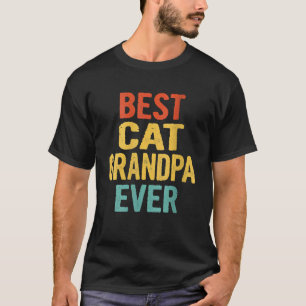 Mannen Vintage Beste Kat Opa Ooit Retro Verjaardag T-shirt