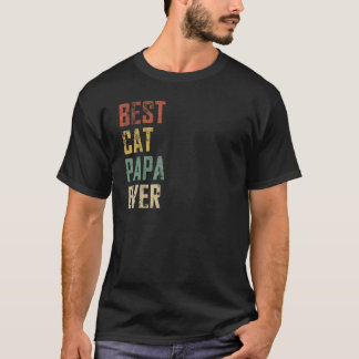 Mannen Vintage beste kat papa ooit vader dag T-shirt