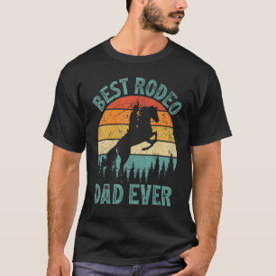 Mannen Vintage beste Rodeo papa ooit Vaderdag T-shirt