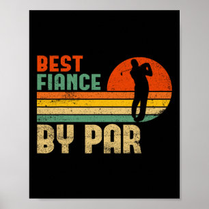 Mannen Vintage Beste verloofde door Par Funny Golf Poster