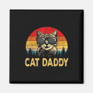Mannen Vintage Cat Daddy Fun Cat Lover Gift Cat Pa Magneet