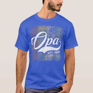 Mannen Vintage Opa Est 2023 Eerste Keer Opa 2023  T-shirt
