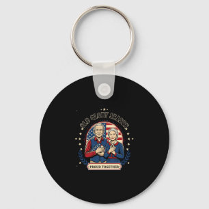 Mannen vintage patriottisch trots samen ontwerp sleutelhanger