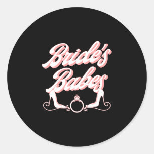 Mannen vintage retro bruid dames vrijgezellenfeest ronde sticker
